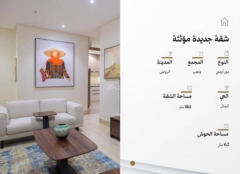 شقة للإيجار بـ4 غرف في Al Rimal، الرياض مساحة 161 م²