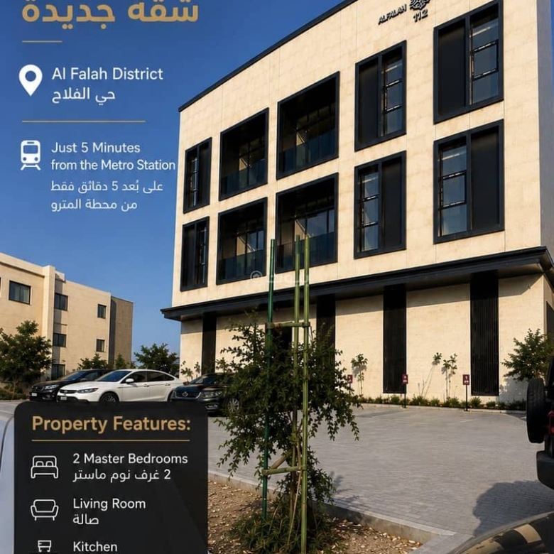 شقة | 2 غرف | 99 م² | الفلاح، الرياض