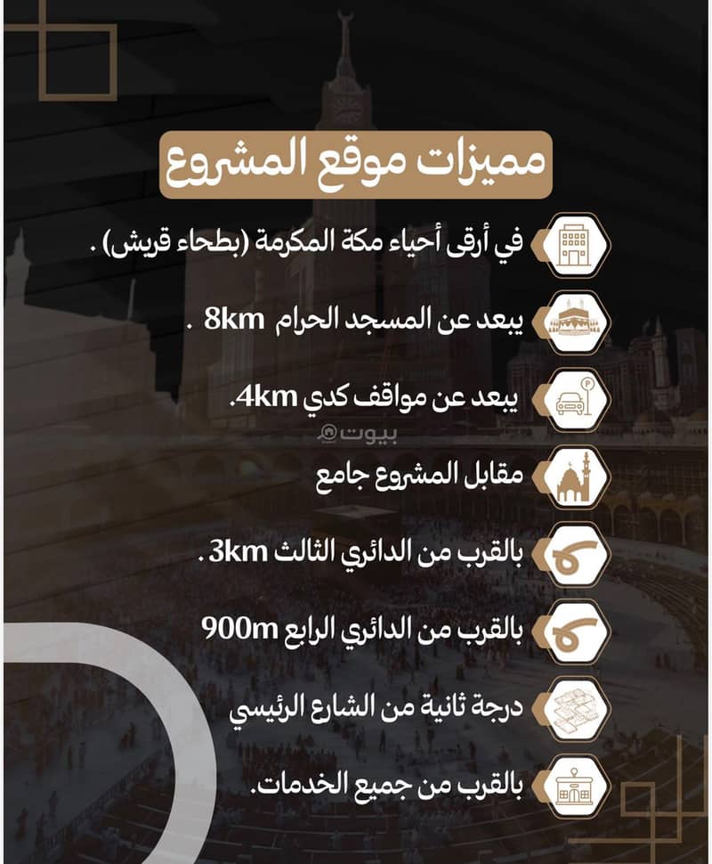 شقة | 3 غرف | 704 م² | بطحاء قريش، مكة